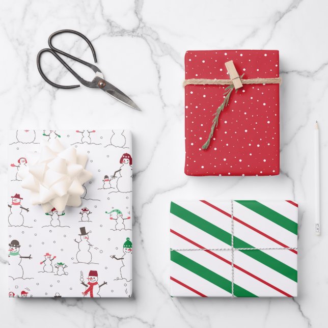 Koordinierung des Weihnachtswrapping-Papiers für d Geschenkpapier Set (Vorderseite)
