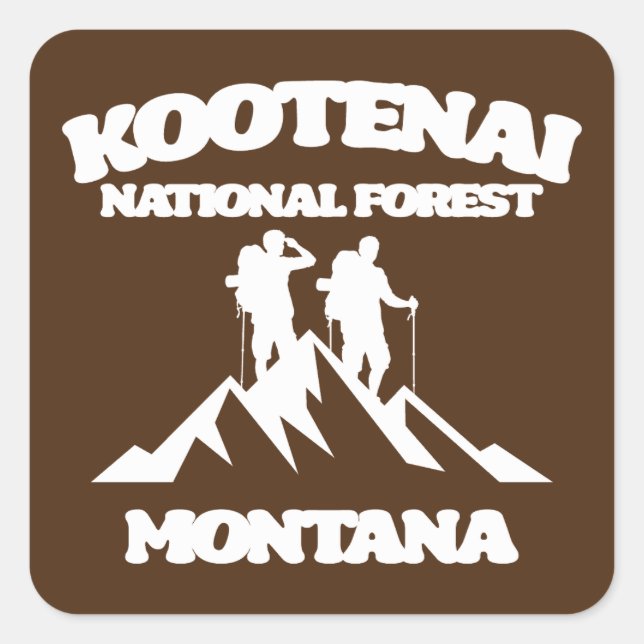 Kootenai-Nationalwald, Montana Quadratischer Aufkleber (Vorderseite)