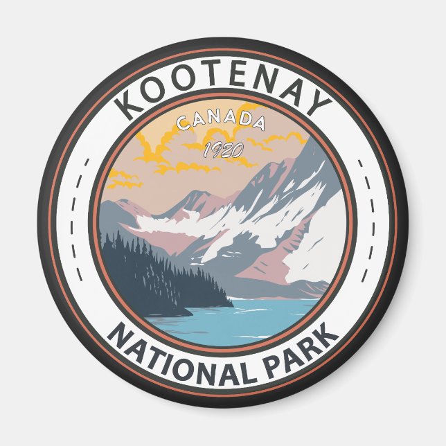 Kootenay National Park Canada Travel Art Abzeichen Magnet (Vorne)