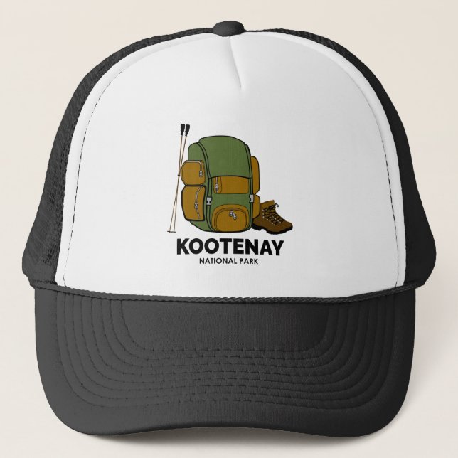 Kootenay-Nationalpark-Backpack Truckerkappe (Vorderseite)