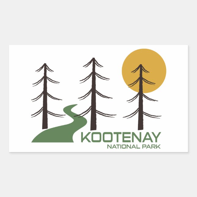 Kootenay Nationalparkweg Rechteckiger Aufkleber (Vorderseite)