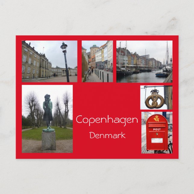 Kopenhagen Collage 3 Postkarte (Vorderseite)