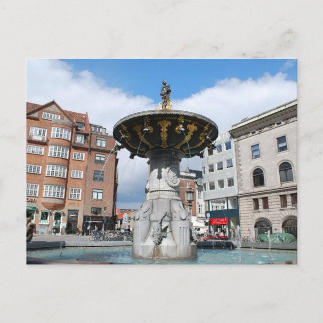 Kopenhagen Dänemark, Caritas Brunnen Postkarte (Vorderseite)