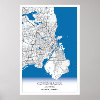 Kopenhagen Dänemark City Map Travel Simple Minimal