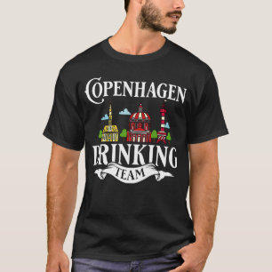 Kopenhagen Dänemark City Trip Skyline Karte Reise  T-Shirt