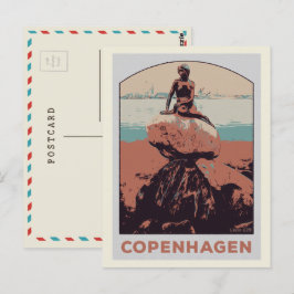 Kopenhagen Dänemark, die kleine Meerjungstatue Pos Postkarte