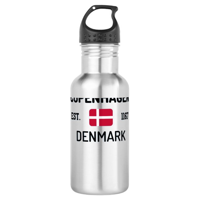 Kopenhagen, DÄNEMARK Edelstahlflasche (Vorderseite)