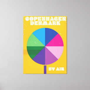 Kopenhagen, Dänemark - ein altes Reiseplakat Leinwanddruck