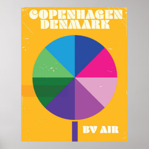 Kopenhagen, Dänemark - ein altes Reiseplakat Poster
