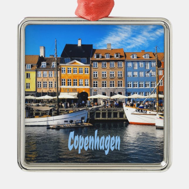 Kopenhagen Dänemark Hauptstadt Canal Zuhause Nyhav Ornament Aus Metall (Vorne)