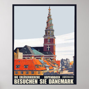 Kopenhagen, Dänemark. Häuser in der Innenstadt und Poster