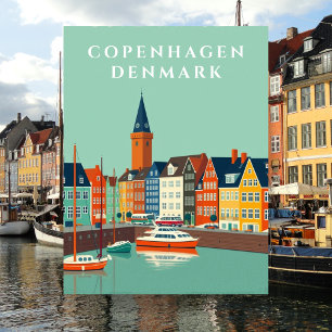 Kopenhagen Dänemark Kanalblick Europa Postkarte