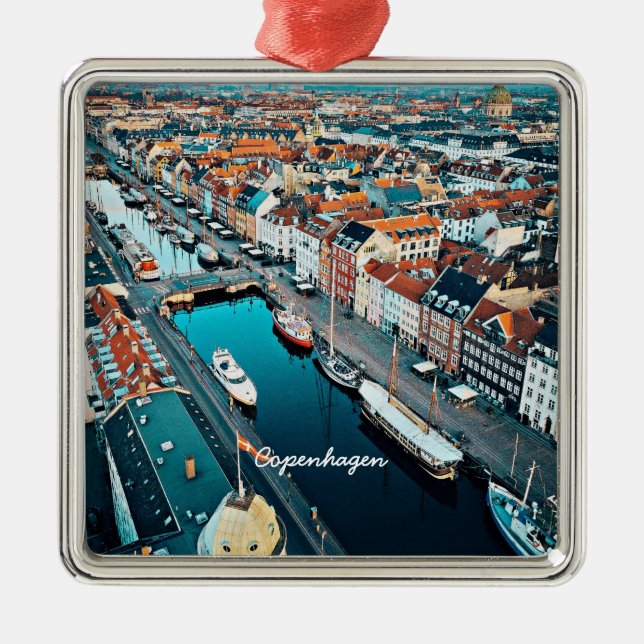 Kopenhagen, Dänemark - landschaftliche Sicht Ornament Aus Metall (Vorne)