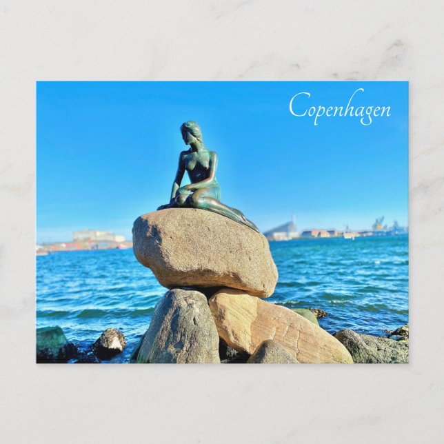 Kopenhagen Dänemark Little Mermaid Statue Travel Postkarte (Vorderseite)