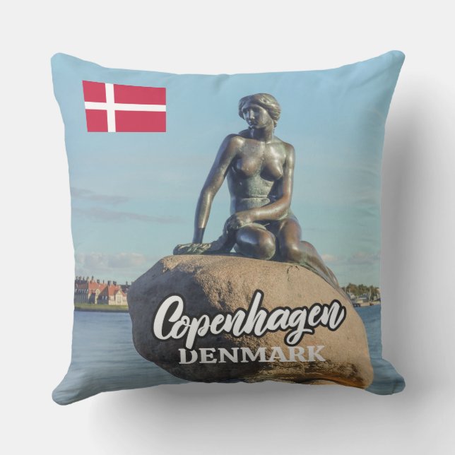 Kopenhagen Dänemark Mermaid Kissen (Rückseite)