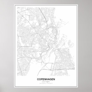 Kopenhagen, Dänemark Minimalistisch Map Poster (St