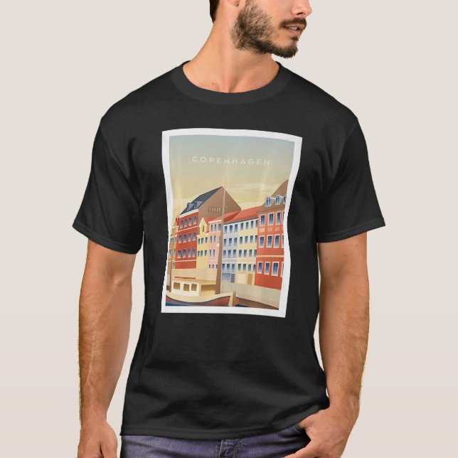 Kopenhagen Dänemark Nyhavn Hafen Tourismus Reisen  T-Shirt (Vorderseite)
