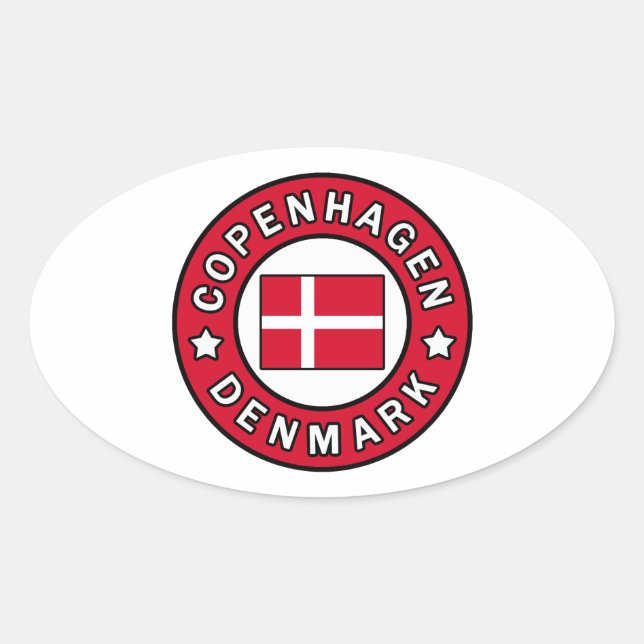 Kopenhagen Dänemark Ovaler Aufkleber (Vorderseite)