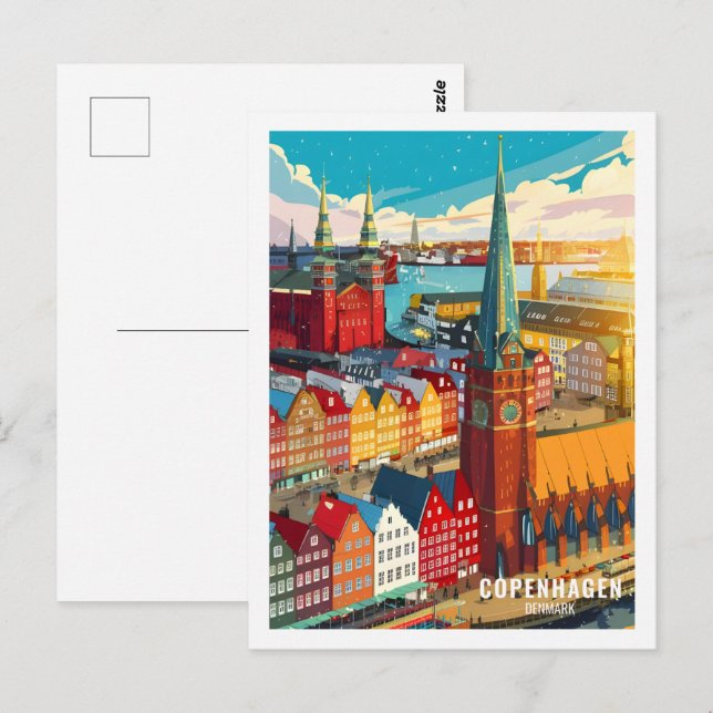 Kopenhagen, Dänemark Postkarte (Vorne/Hinten)