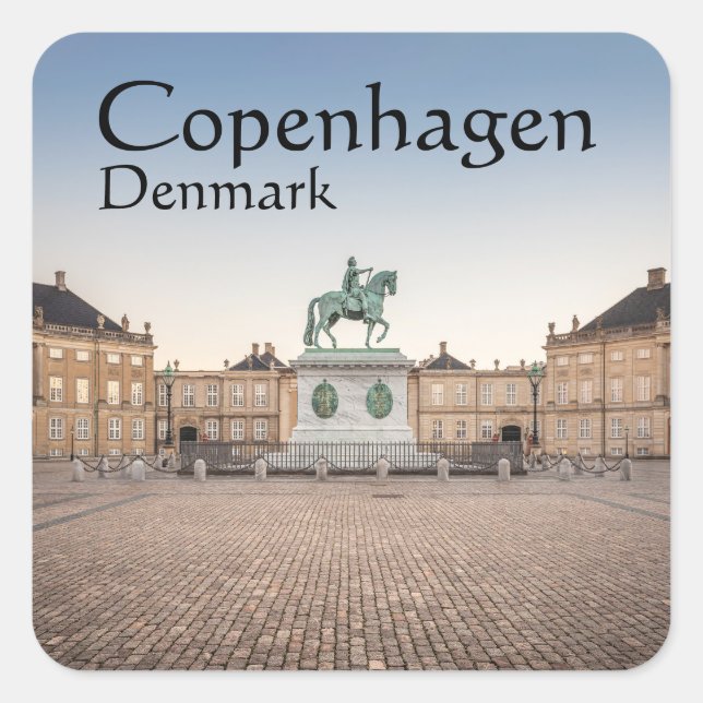 Kopenhagen Dänemark Quadratischer Aufkleber (Vorderseite)