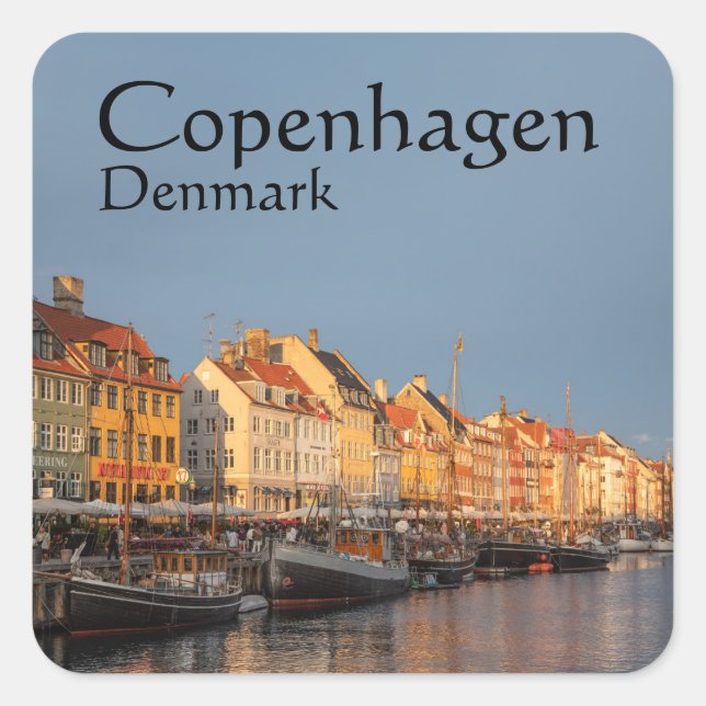 Kopenhagen Dänemark Quadratischer Aufkleber (Vorderseite)
