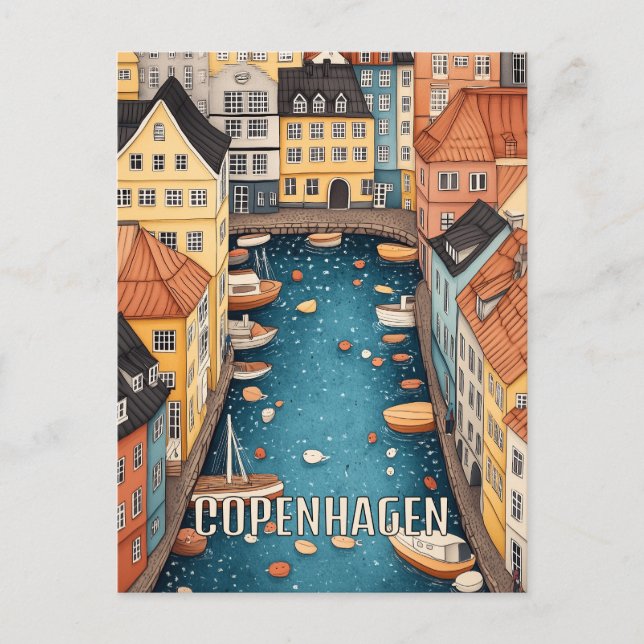Kopenhagen Dänemark - Reise Postkarte (Vorderseite)