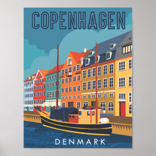Kopenhagen Dänemark Reiseziel Illustration Poster