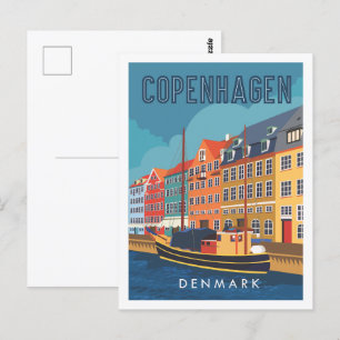 Kopenhagen Dänemark Reiseziel Illustration Postkarte