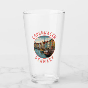 Kopenhagen Dänemark Retro Distressed Circle Glas