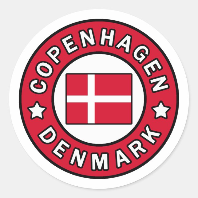 Kopenhagen Dänemark Runder Aufkleber (Vorderseite)