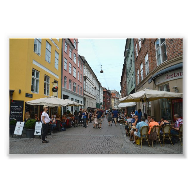 Kopenhagen, Dänemark, Sidewalk Cafes Fotodruck (Vorne)