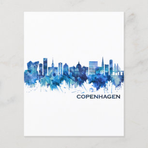 Kopenhagen Dänemark Skyline Blau Flyer