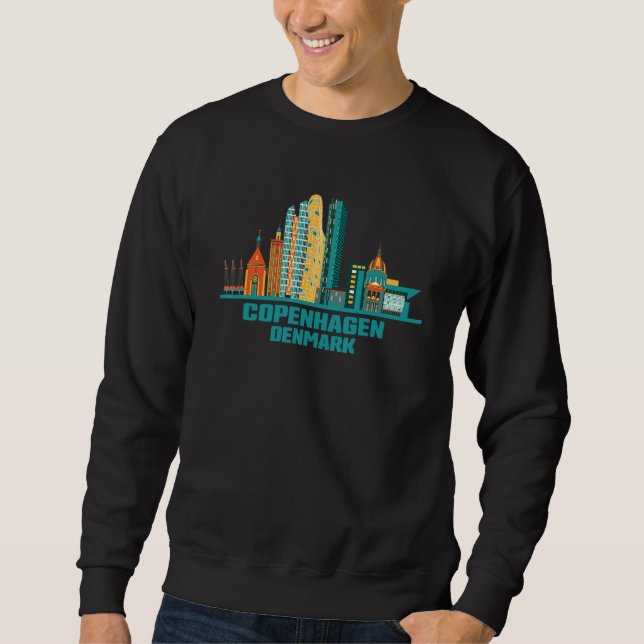 Kopenhagen Dänemark Skyline Dane Cityscape Danes D Sweatshirt (Vorderseite)