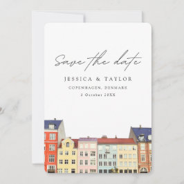 Kopenhagen Dänemark Zoll-Foto Save the Date Einladung