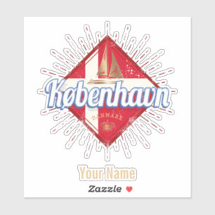Kopenhagen Hauptstadt Dänemark Retro Segelschiff Aufkleber