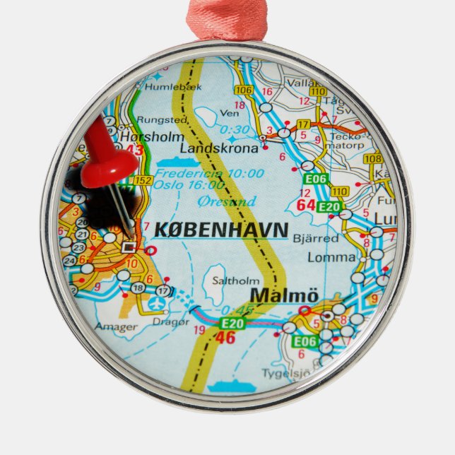 Kopenhagen, København in Dänemark Silbernes Ornament (Vorne)