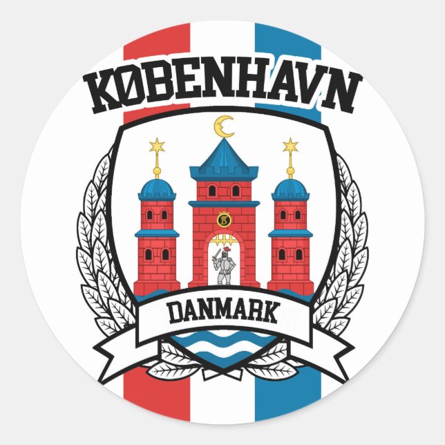Kopenhagen Runder Aufkleber (Vorderseite)