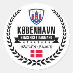 Kopenhagen Runder Aufkleber