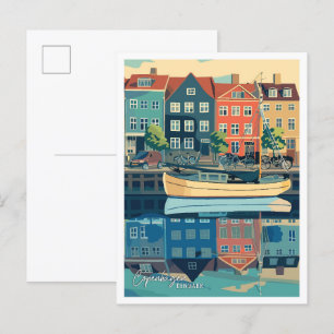 Kopenhagen Stadt Dänemark Vintage Travel Postkarte