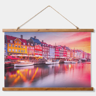 Kopenhagen Wandteppich Mit Holzrahmen
