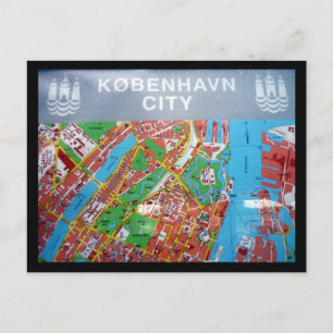 Kopenhagener Landkarte Postkarte