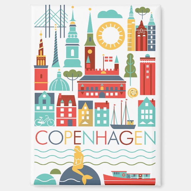 Kopenhagener Skandinavier Kühlschrank Magnet (Vorderseite)