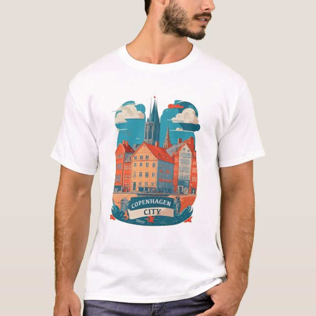 Kopenhagener Stadt T-Shirt (Vorderseite)