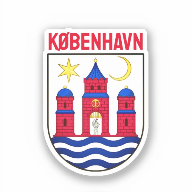 Kopenhagener Wappen - DÄNEMARK Aufkleber (Vorderseite)