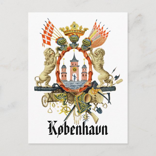 Kopenhagener Wappen Postkarte (Vorderseite)