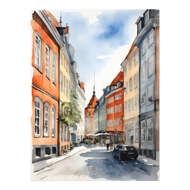 Kopenhagener Wasserfarbe Fotodruck (Vorne)