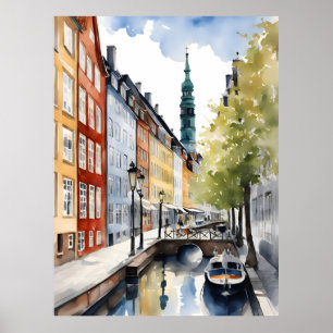 Kopenhagener Wasserfarbe Poster