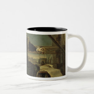 Kopernikus im Turm bei Frombork Zweifarbige Tasse
