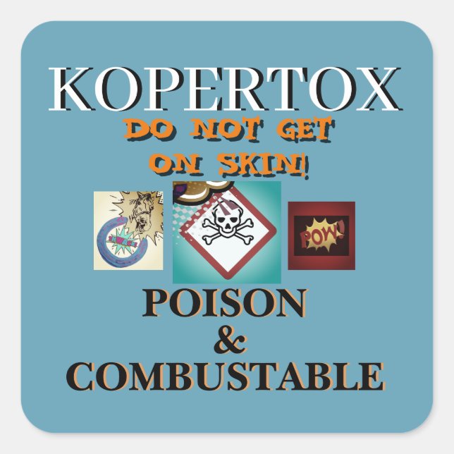 KOPERTOX ETIKETT FÜR DIE FLASCHE QUADRATISCHER AUFKLEBER (Vorderseite)