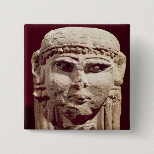 Kopf der Göttin Ishtar, von Amman, Jordanien Button
